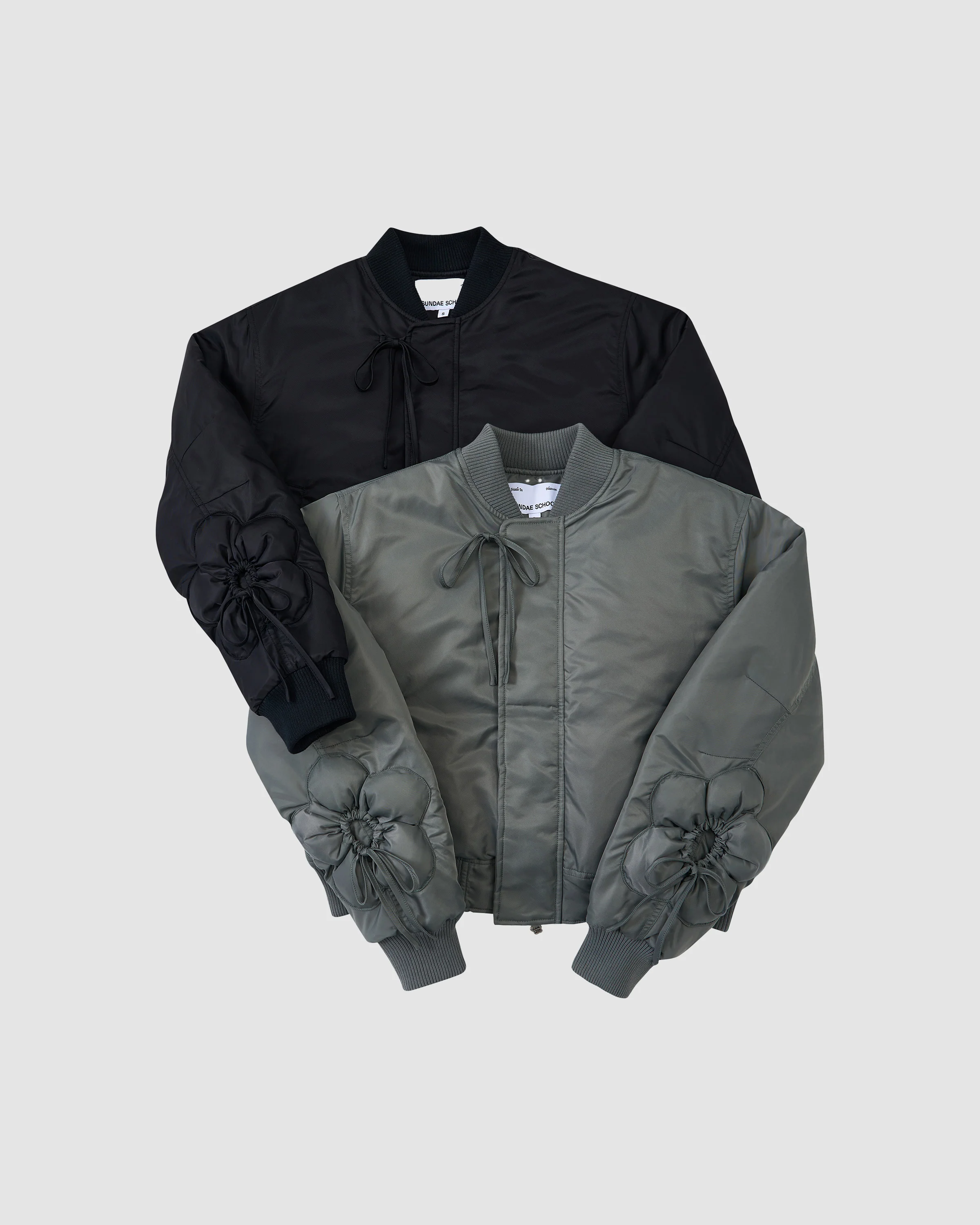 BLACK FLOWER CHANNELED BOMBER - Image 11