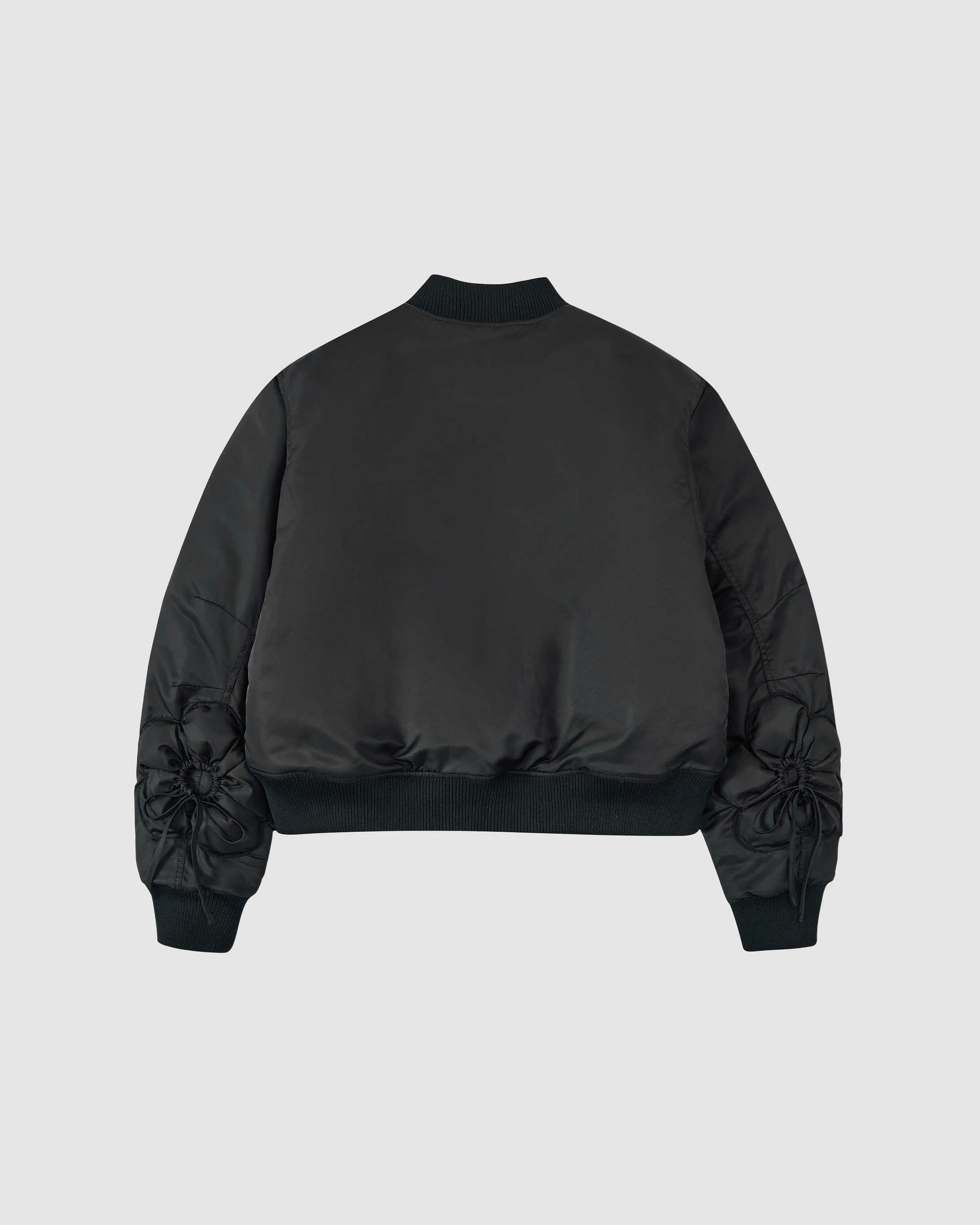 BLACK FLOWER CHANNELED BOMBER - Image 3