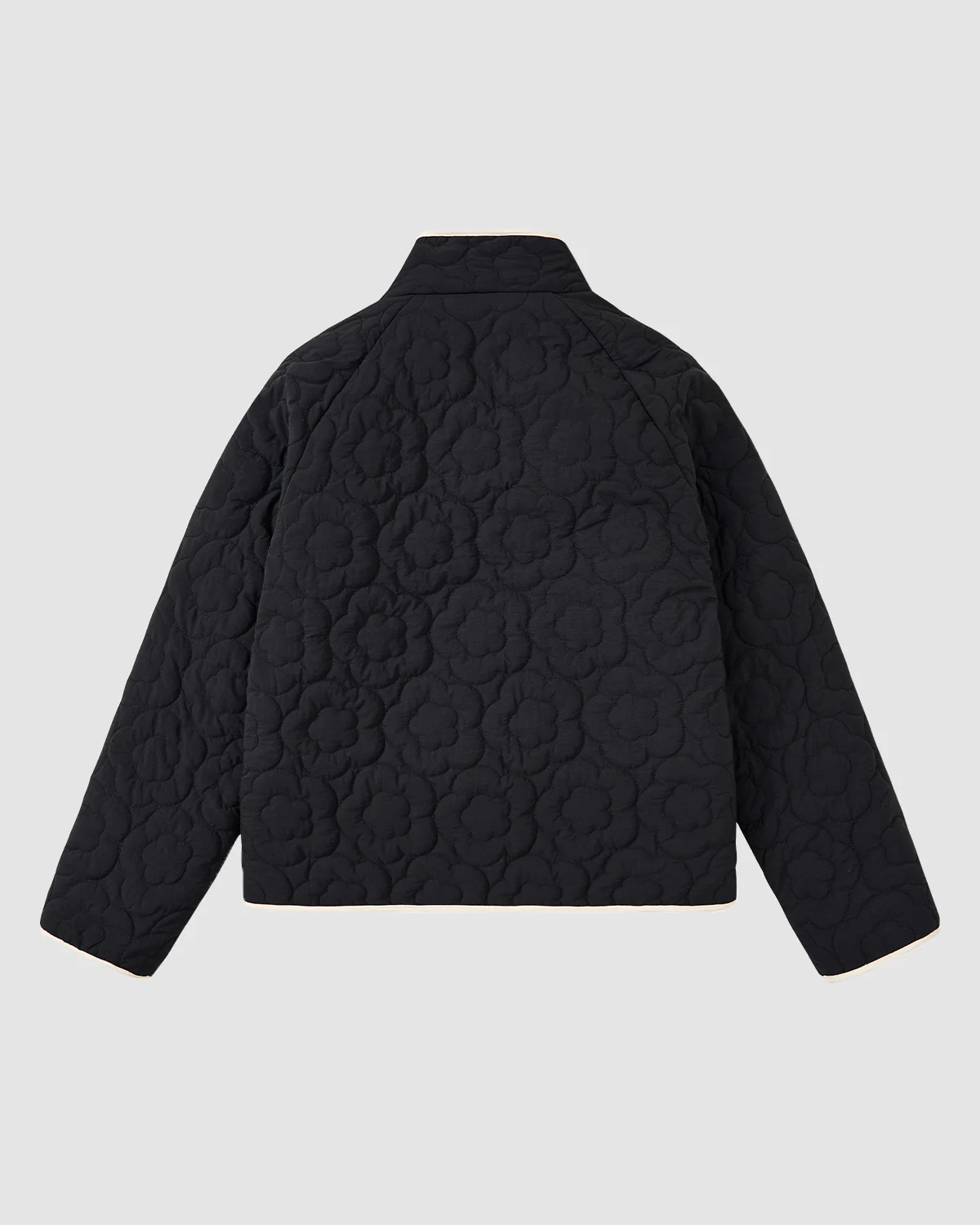 BLACK IVORY REVERSIBLE FLOWER QUILTED JEOGORI FLEECE - Image 3