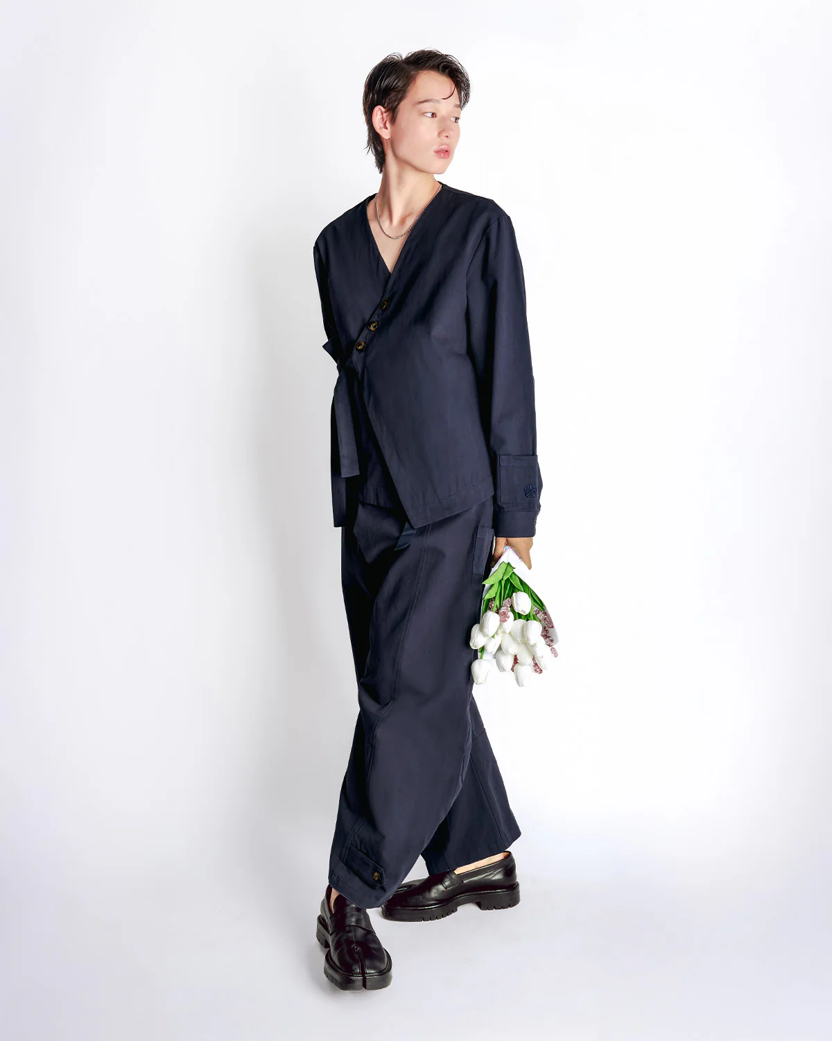 NAVY HANBOK TIE BLAZER - Image 19