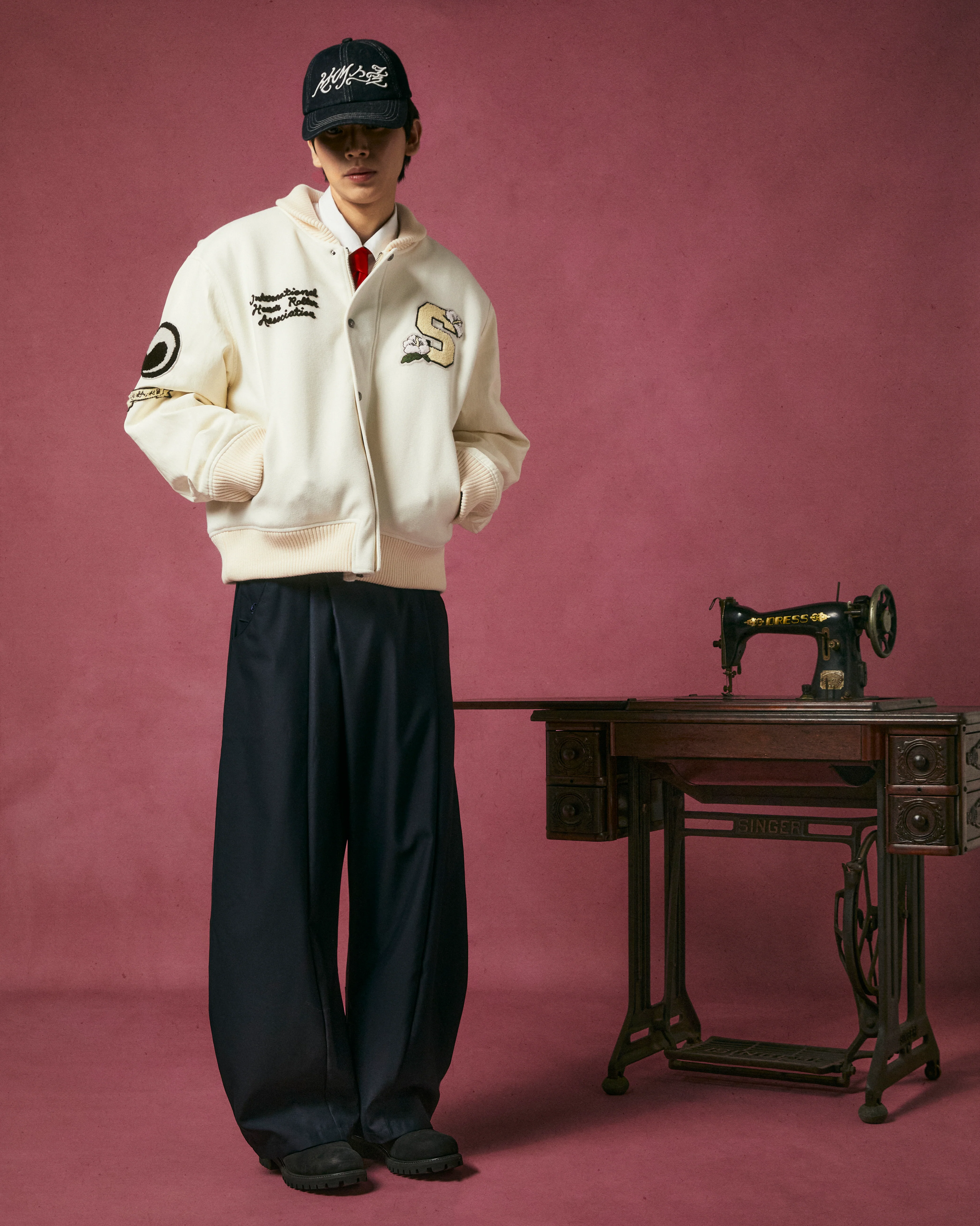 IVORY VARSITY JACKET - Image 3