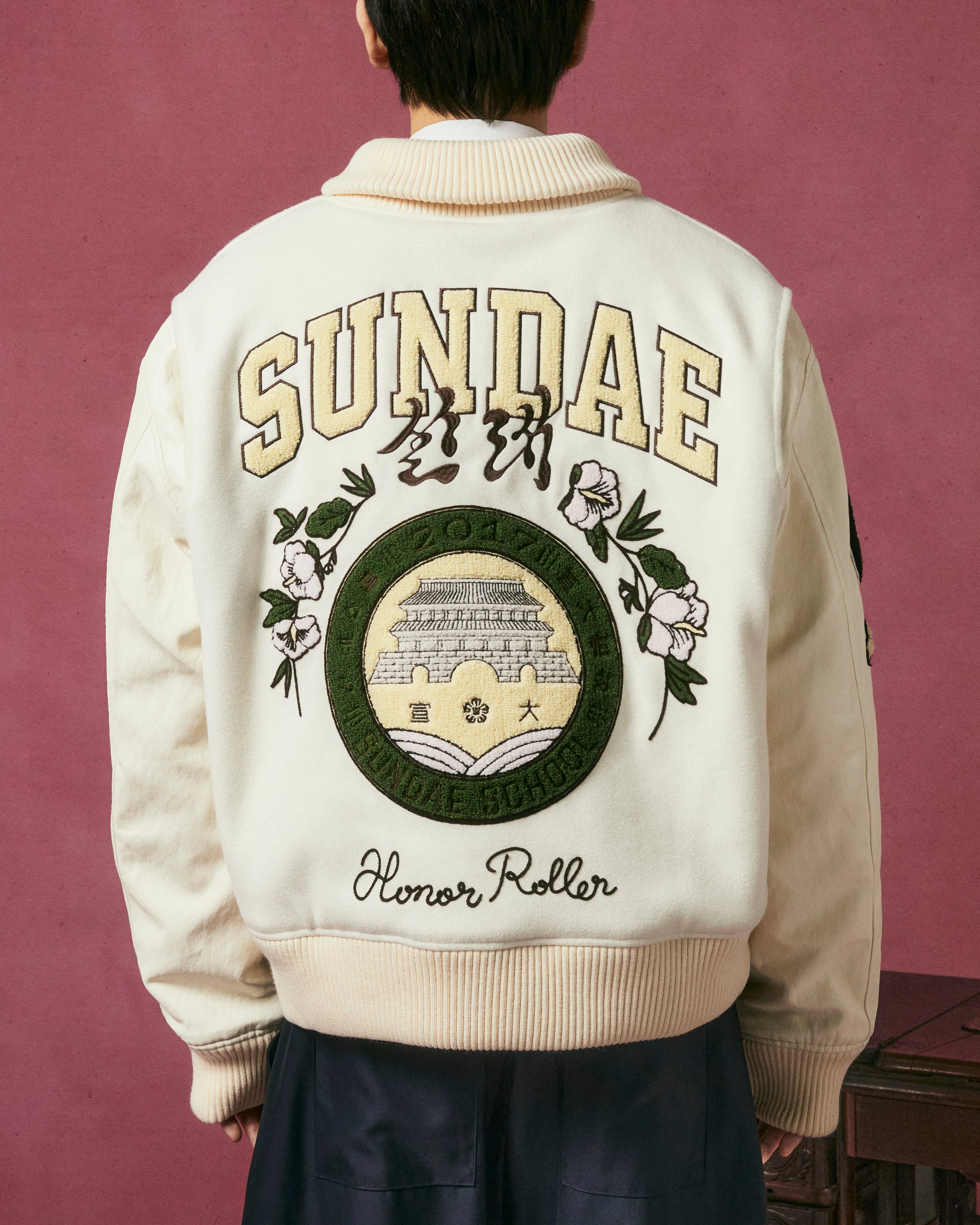 IVORY VARSITY JACKET - Image 5