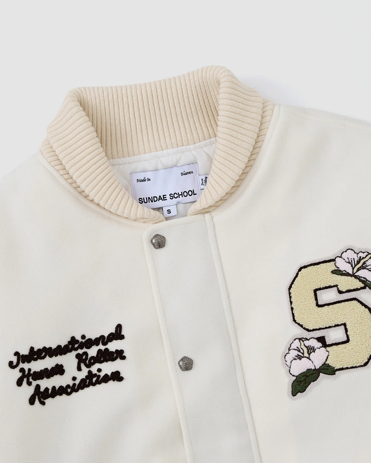 IVORY VARSITY JACKET - Image 7