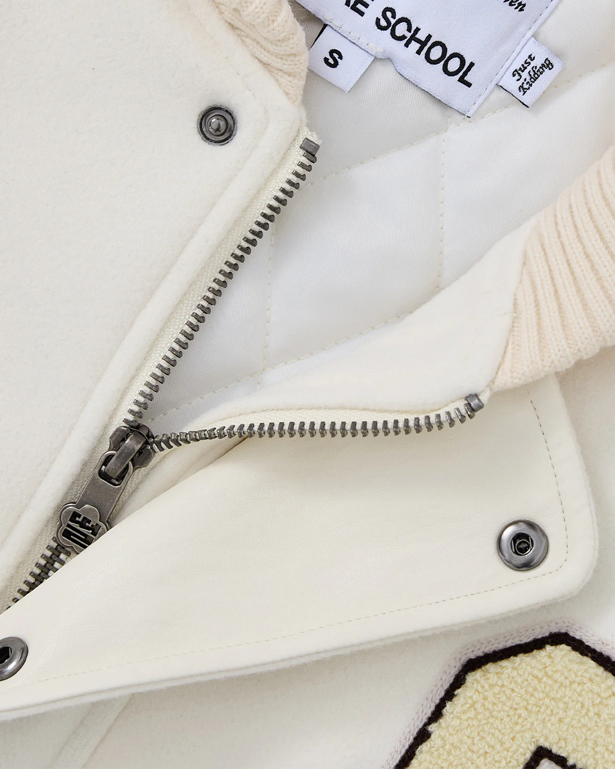 IVORY VARSITY JACKET - Image 9